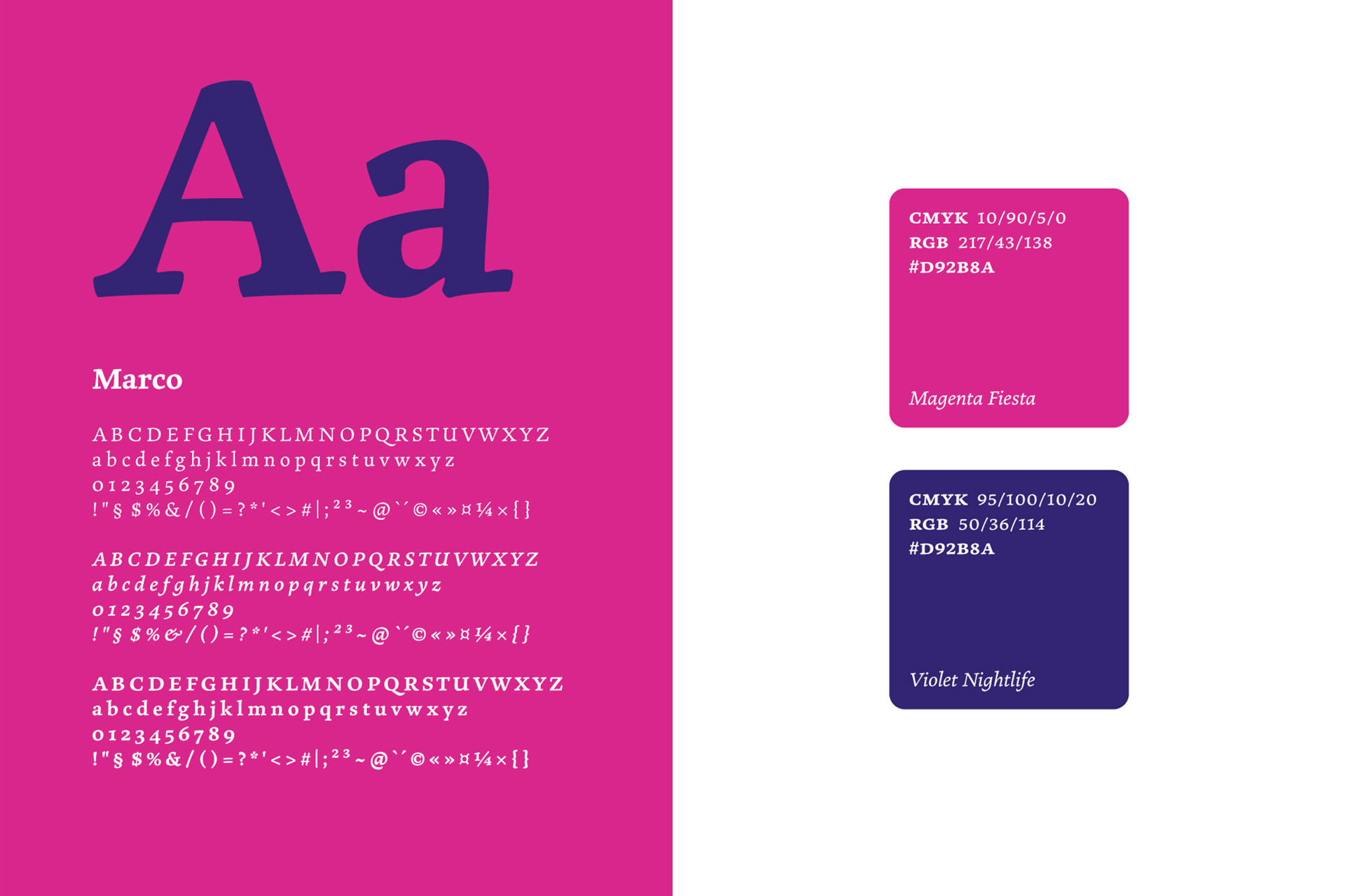 Type and color system for Amame